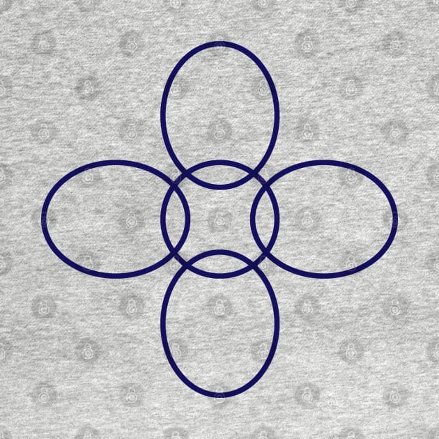Flower Circle (Blue Petals on Khaki Brown) by RealZeal
